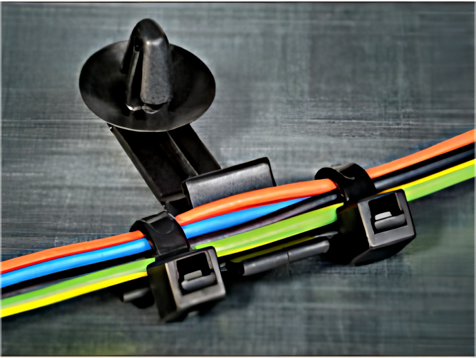 帶箭頭的固定管夾，適（shì）用於圓孔，帶密封圈