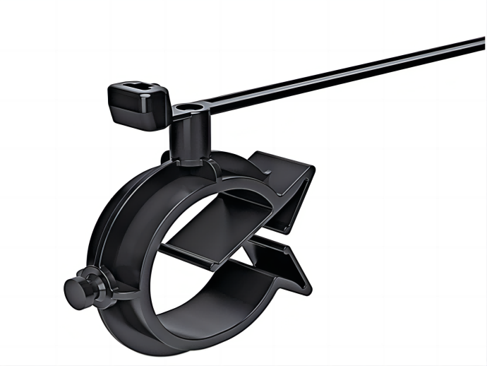 帶管夾的分體式固（gù）定紮帶（dài），可（kě） 360°旋轉